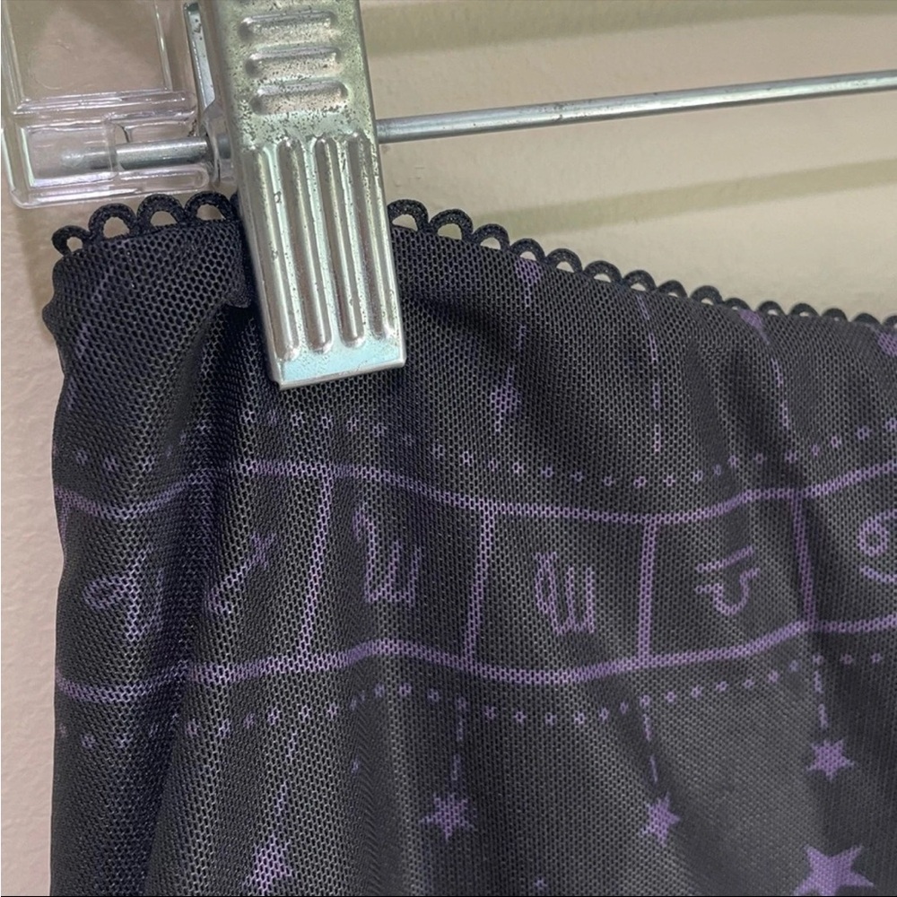 Killstar | Dolls Kill Trevea Zodiac Black Purple Lettuce Edge Mini Skirt Size L - Picture 4 of 10